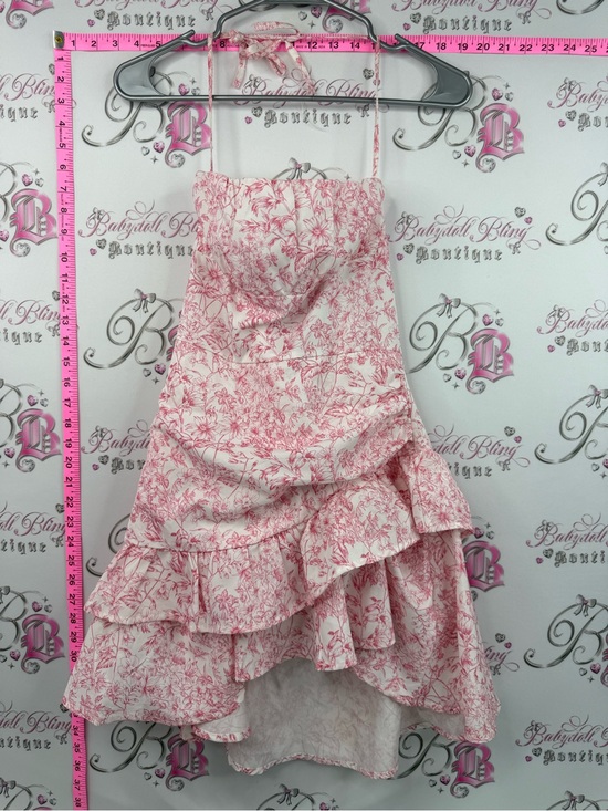 SHEIN Dresses & Skirts - SHEIN dress ruffles frills flowers two tone Pink Floral Ruffled Mini Dress